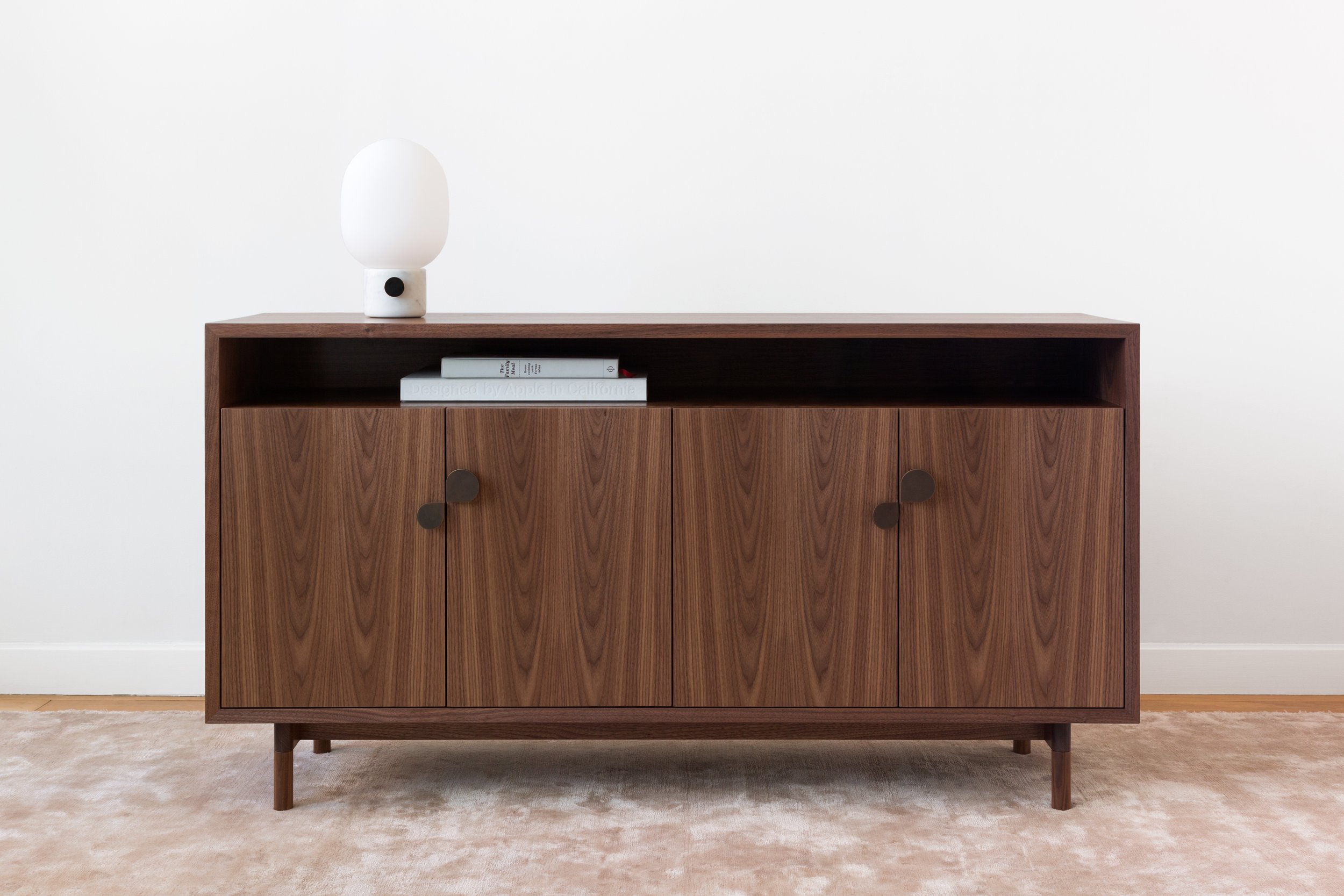  NEW CABINETS: Petals Simple Credenza with Open Shelf 