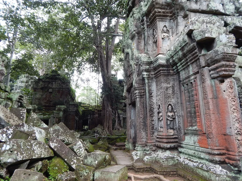 One hallmark of Angor Wat temples is the incredibly intricate stone carvings on virtual every surface of the solid stone structures