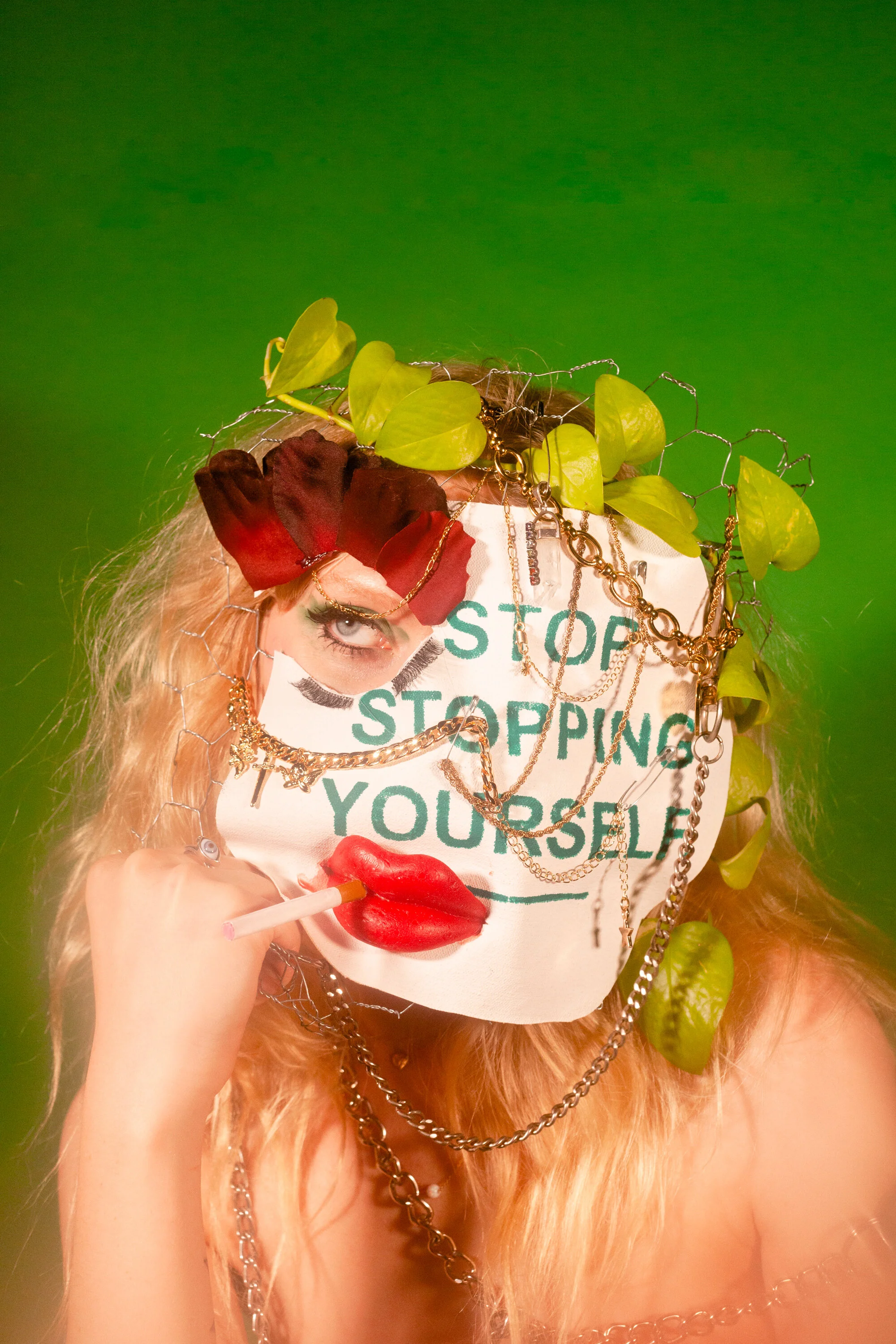  self-portrait and handmade mask, feb 2020 