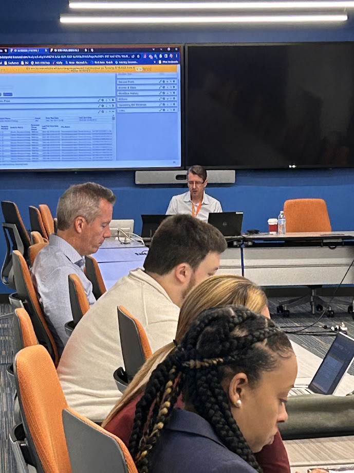 Sean delivering a SAAS software tool training 