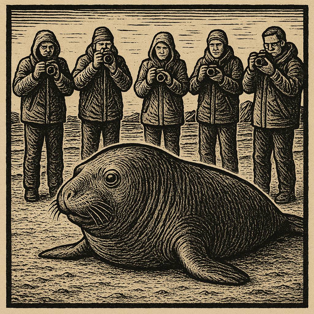 Seal Befriends Lady on a Beach