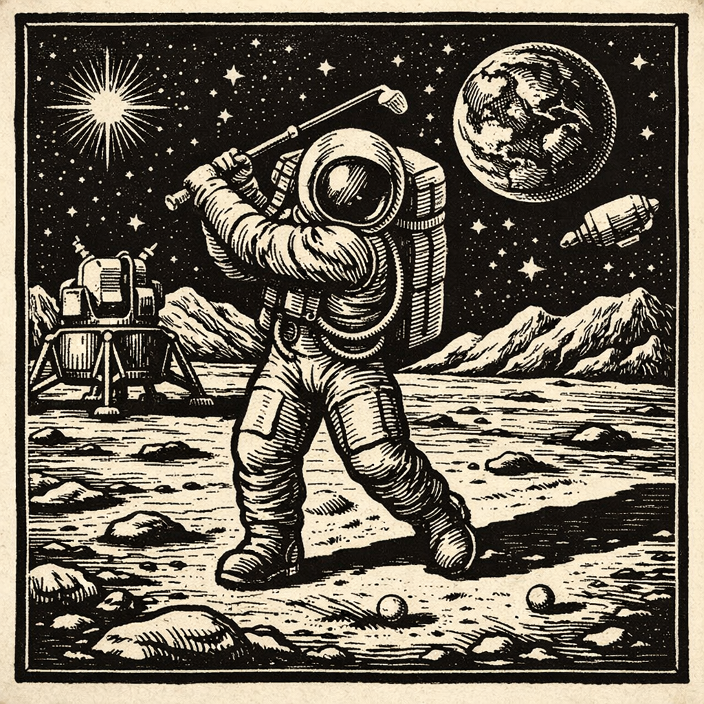 First Golf Shot on the Moon