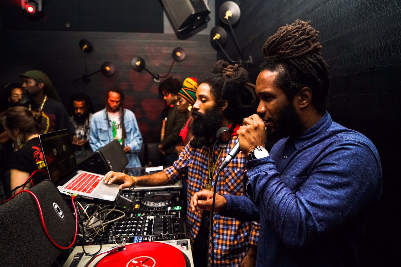 Yaadcore and Jason Panton (on mic) at Dubwise Miami. (Photo by Radiant Sun )