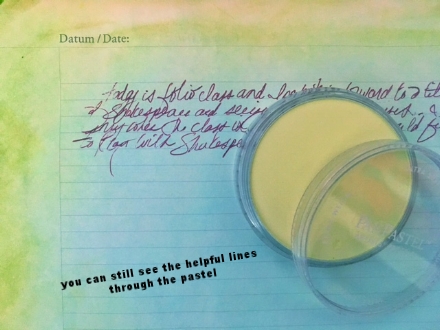 As long as we don't use much moisture on this page, it works fine without gesso. The quickest way to get a little pop!