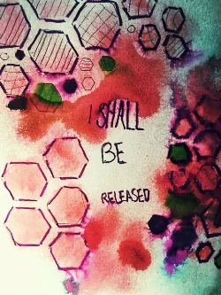 Here I am sharing with a you a page that I hated and was going to gesso over. I was tired and nothing worked out right -- but when I added the intense rusty red spray ink and it began to bleed -- I decided to keep it. It was one of those days and I …