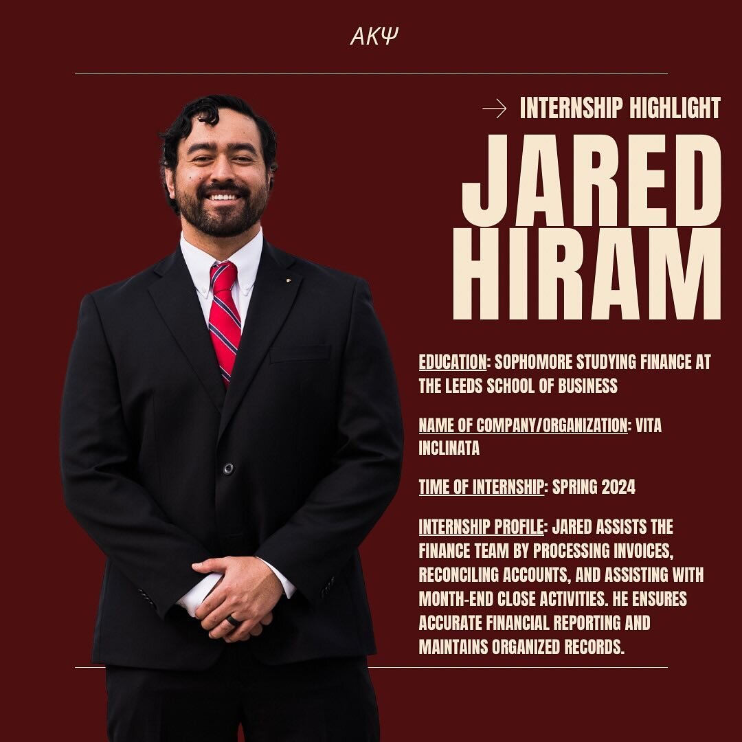 Meet Jared Hiram, our first Intern Spotlight of the semester. With his role at Vita Inclinata, Jared offers a glimpse into his professional journey and the impact of his Leeds School of Business education on his achievements.