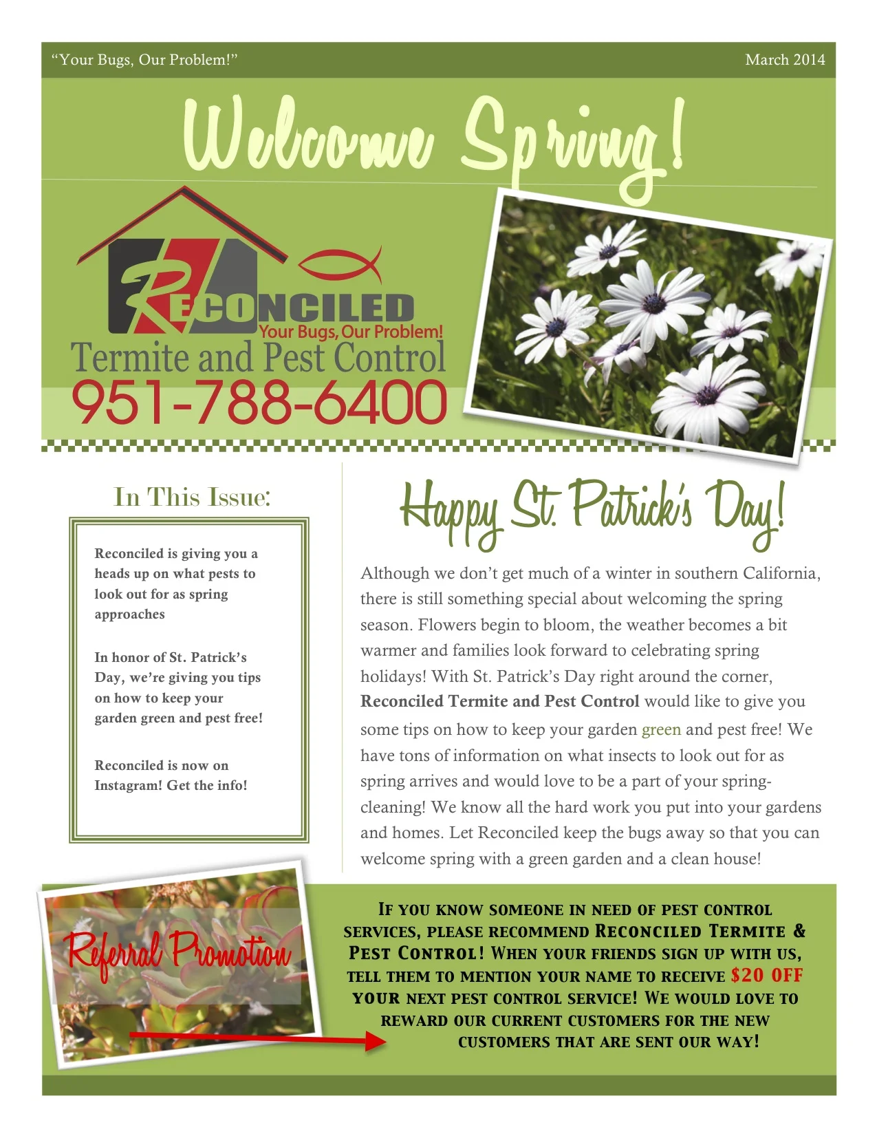 Newsletters — Reconciled Termite & Pest Control