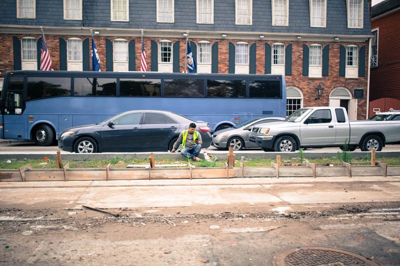 Zack Smith Photography New Orleans bus construction worker ruins cars traffic