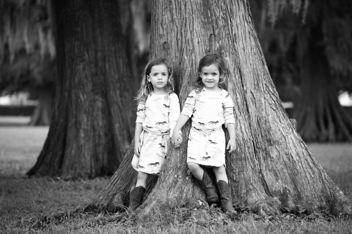 Poet and Cecil at the cypress tree. Notice how the tree motif is a pleasing background for this portrait.