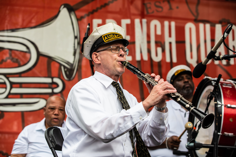 Audacity Brass Band tore it up at the new LA Fish Fry Stage at the U.S. Mint. ©Zack Smith Photography