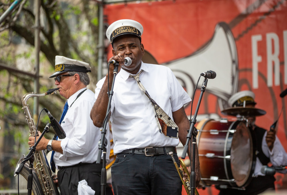 Will Smith serenades with the Storyville Stompers Brass Band. ©Zack Smith Photography