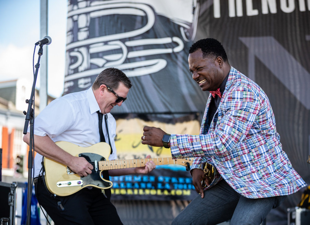 Brice Miller brings joy and funk to his set at French Quarter Fest. ©Zack Smith Photography