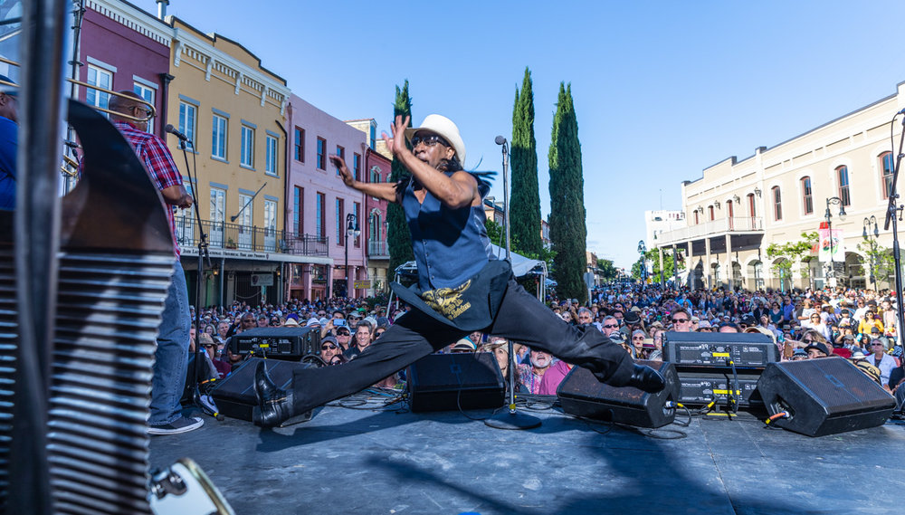 Rockin Dopsie mid air in a full split? One of my “bucket list” shots…done. What a performer and all around great dude. ©Zack Smith Photography