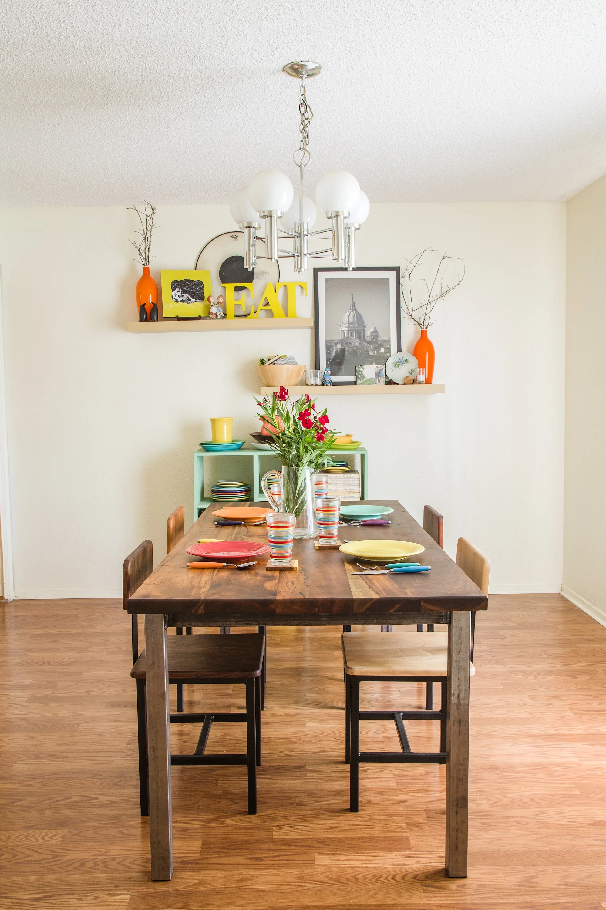 Modern Dining Table With Welded Steel Base