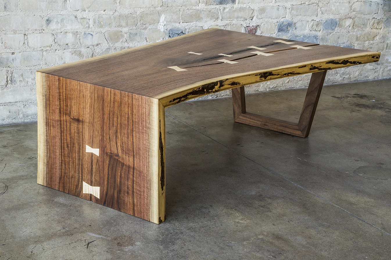 Walnut Live Edge Waterfall Table