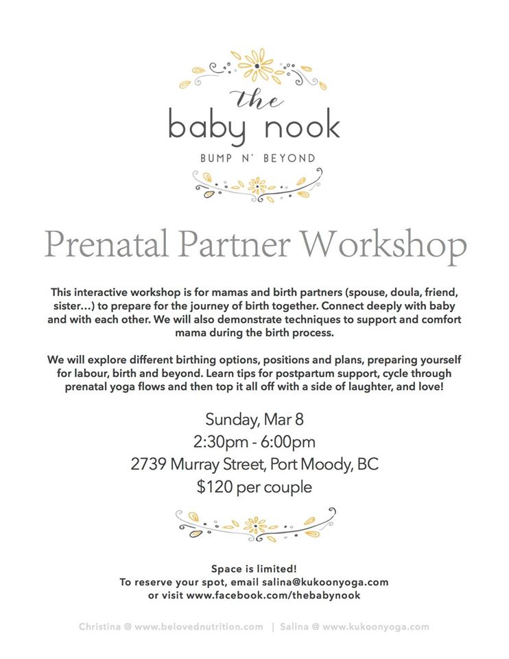 Prenatal Partner Workshop - Mar 8 - the baby nook