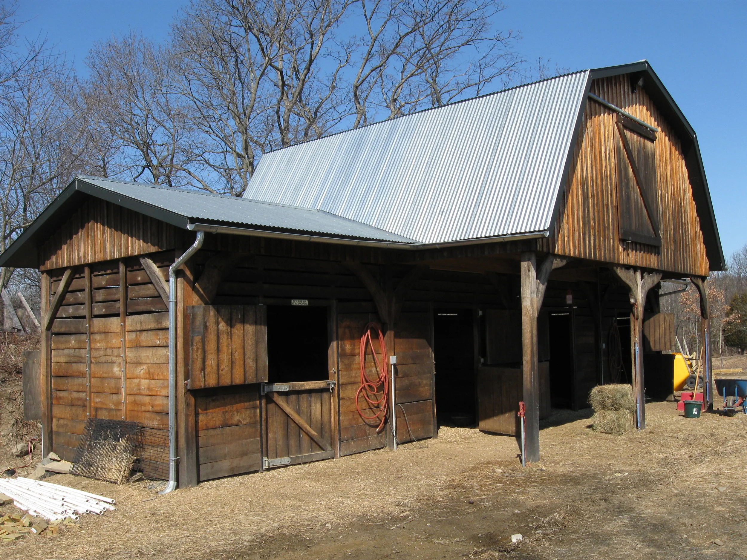  A four stall horse stable of the client's design built in Rhinebeck. 