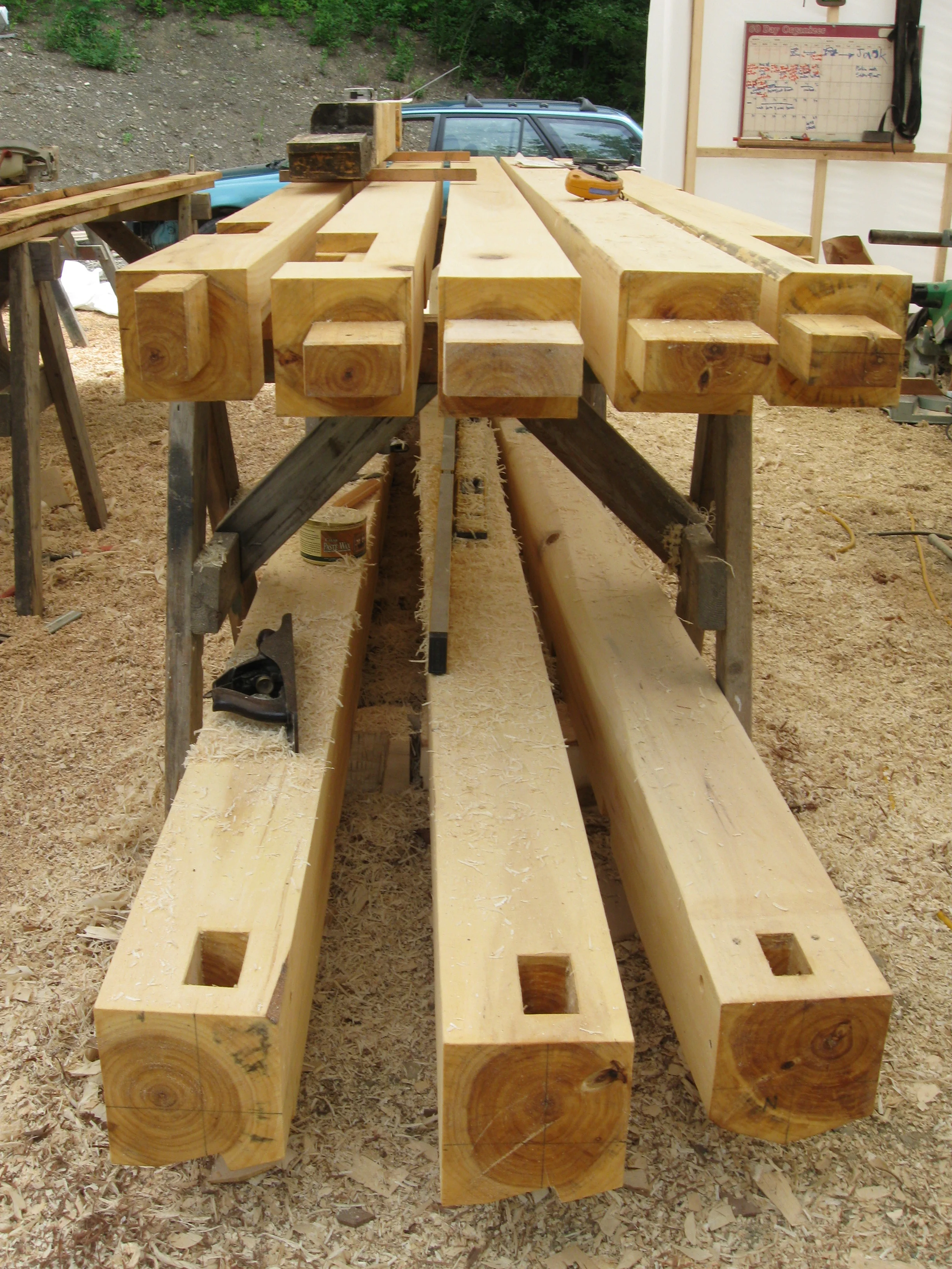  A majority of this frame was milled off the land from storm felled Aspen. 