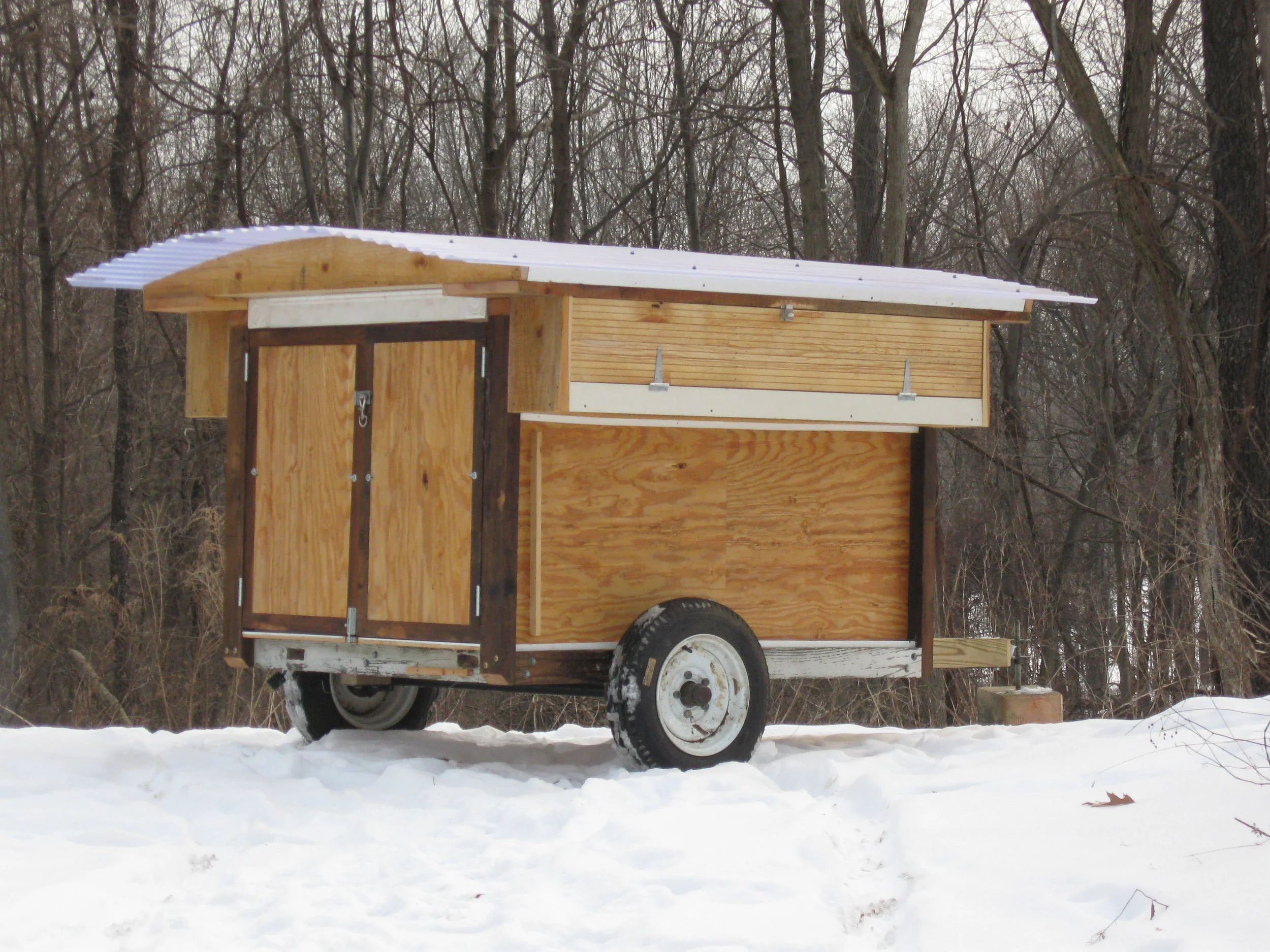  A fun little project, a&nbsp;mobile chicken coop assembled almost entirely from shop detritus. 