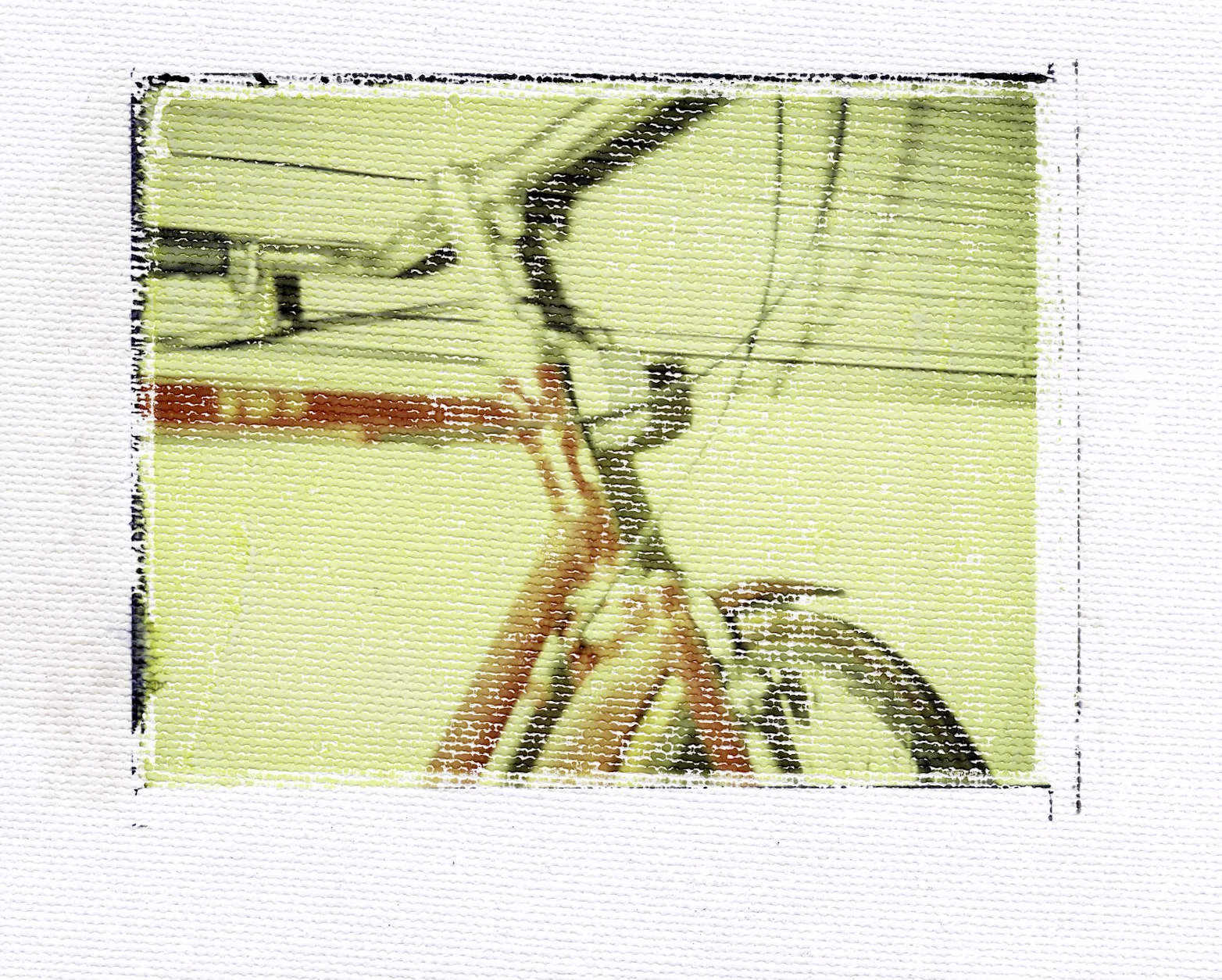 Fujifilm Polaroid exposure transferred to canvas