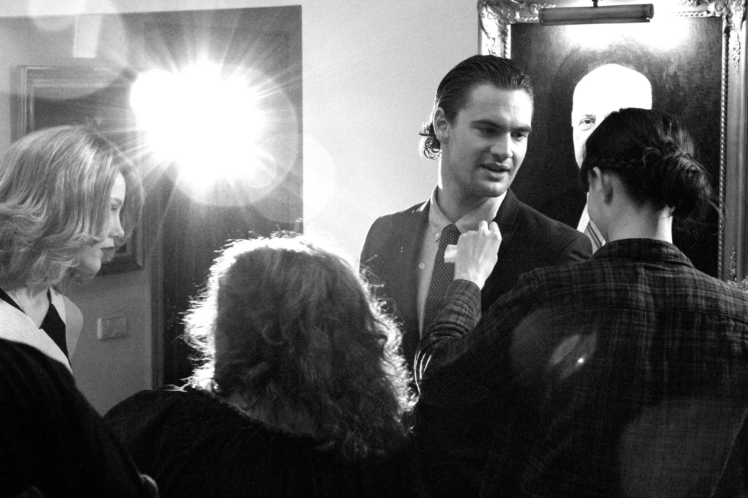Behind the scenes photo of Andrea Deck, Tom Bateman and crew © Tough Dance Ltd. All Rights Reserved