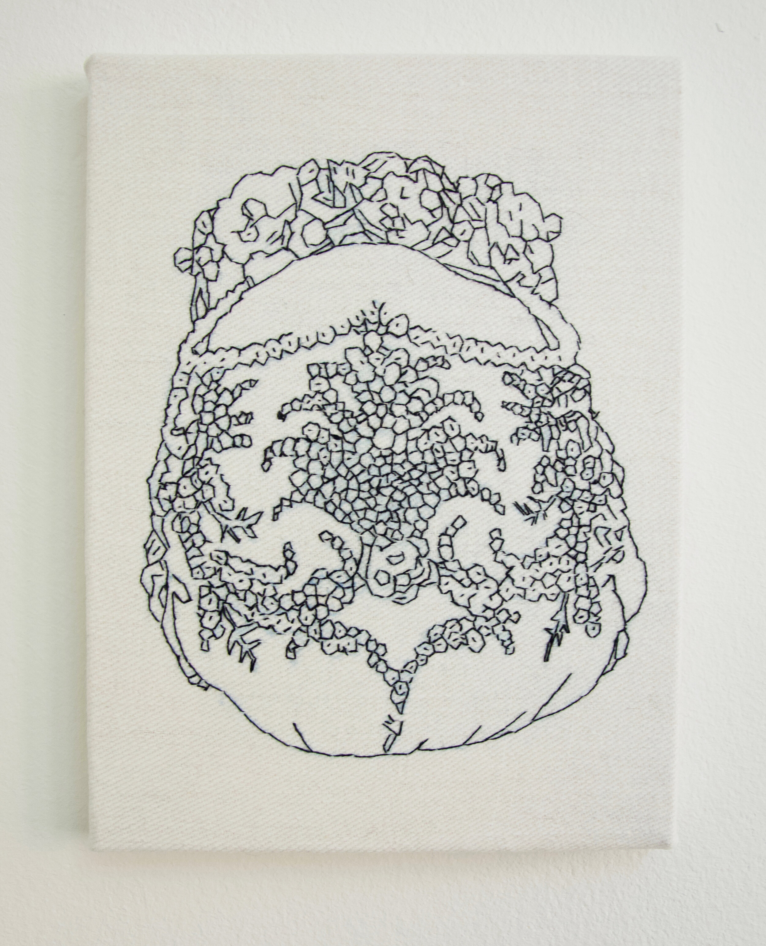 Linienzeichnung eines Tieres, vermutlich eines Affen, auf einem weißen Hintergrund.