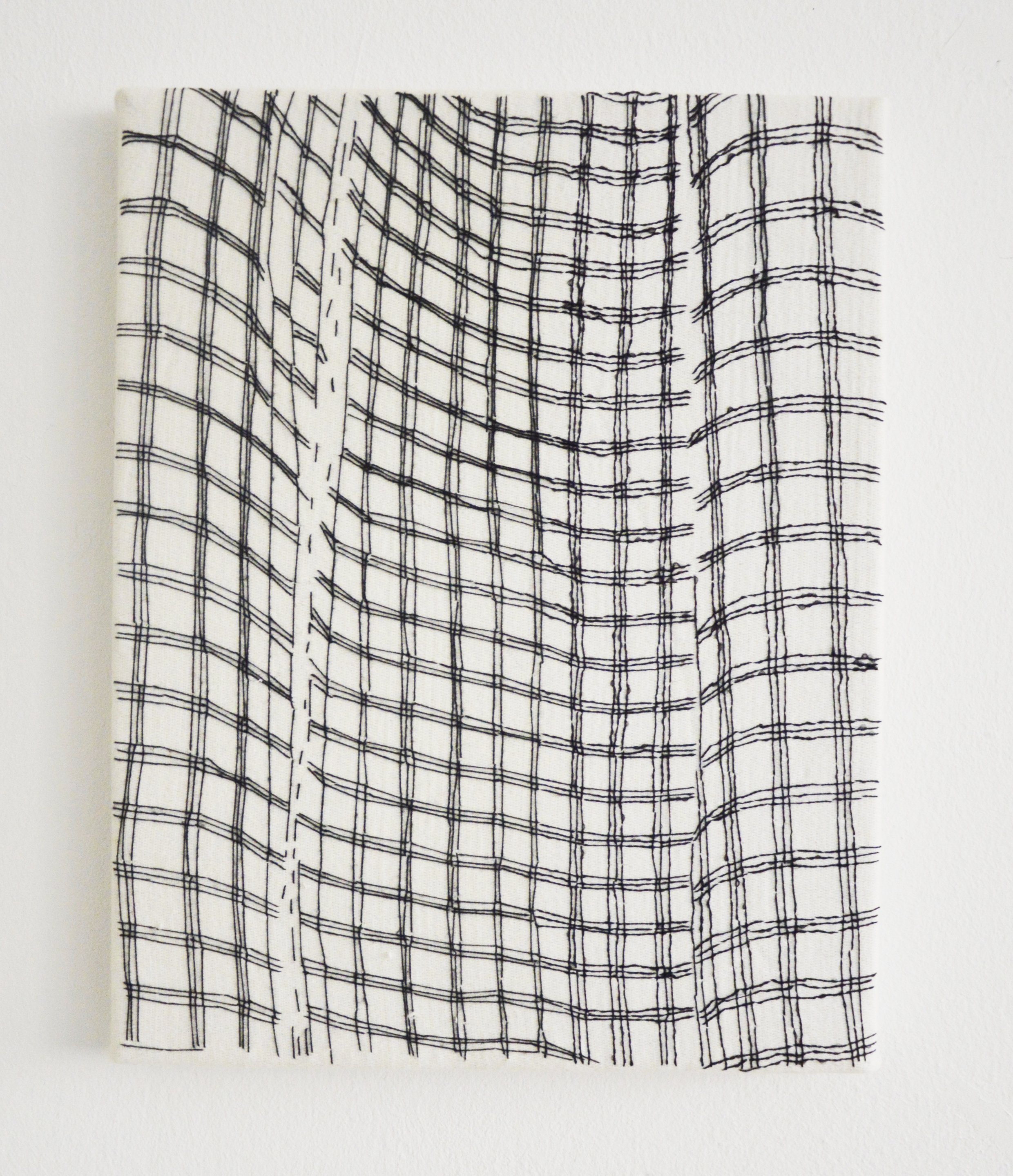 Curtain - Handstickerei auf Baumwolle, 25 x 32 cm, 2021