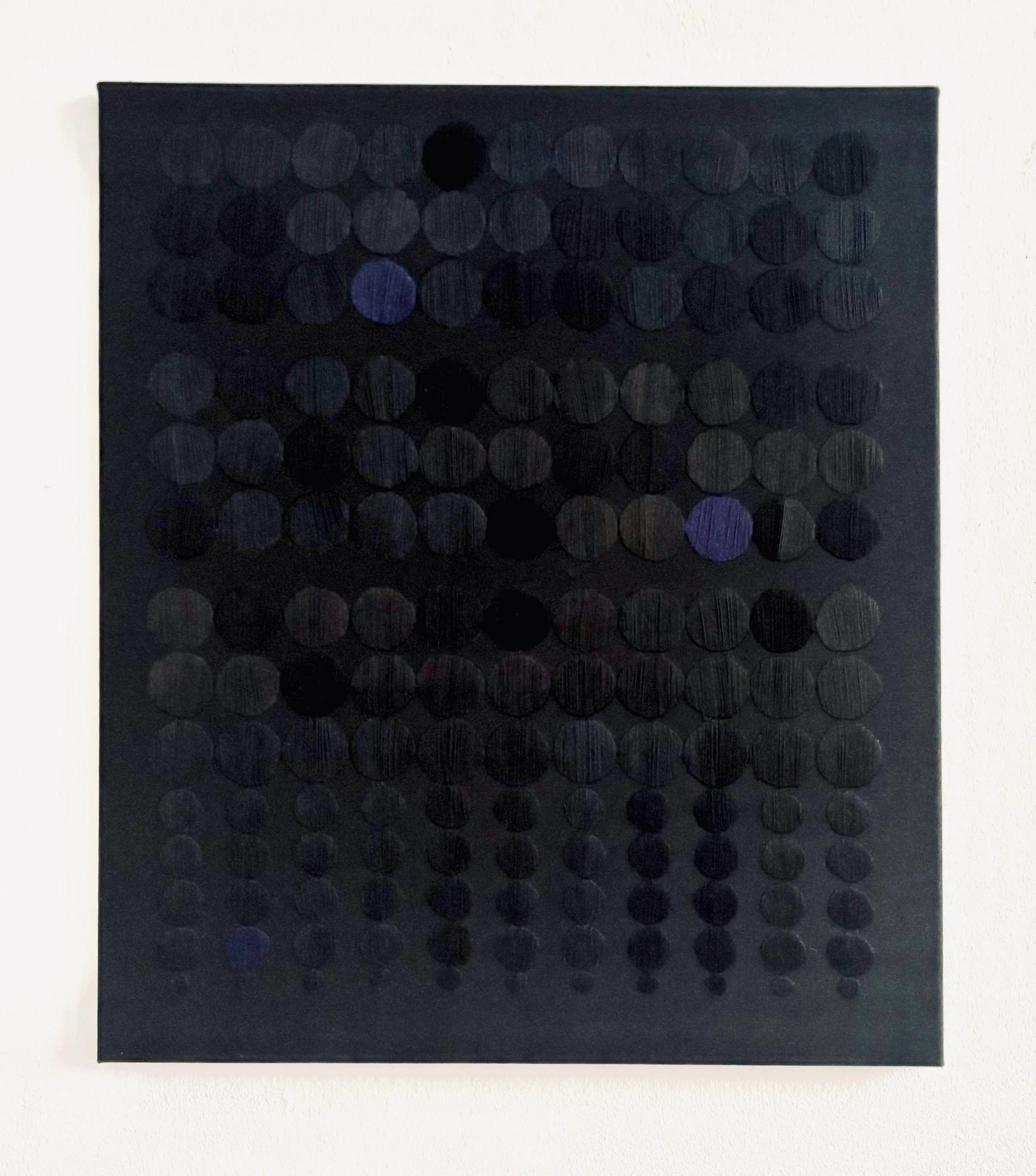 Points / 120 hours / various threads on cotton / 48 x 56 cm /2025