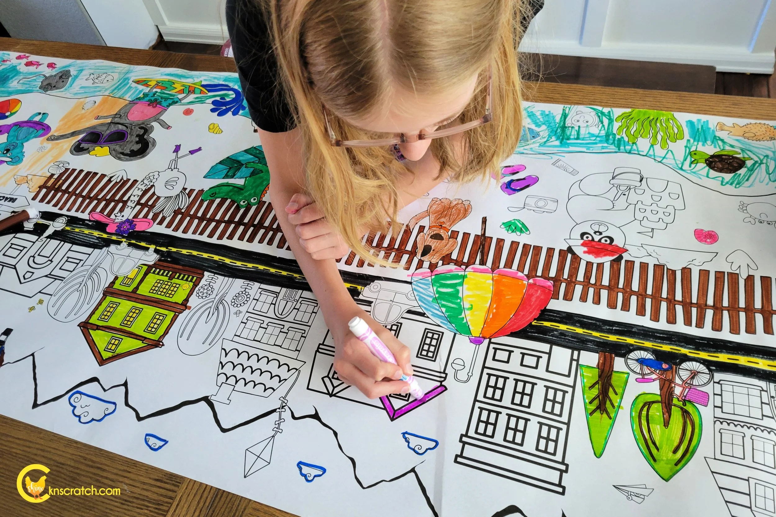 Summer Coloring Poster 6 x 2 feet (Print & Ship)