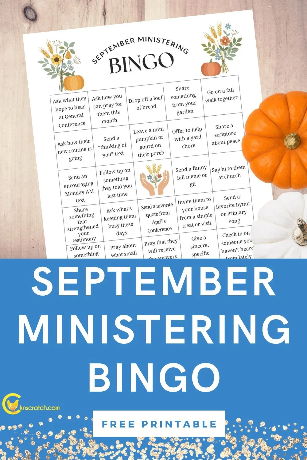 Free September Ministering Bingo Board