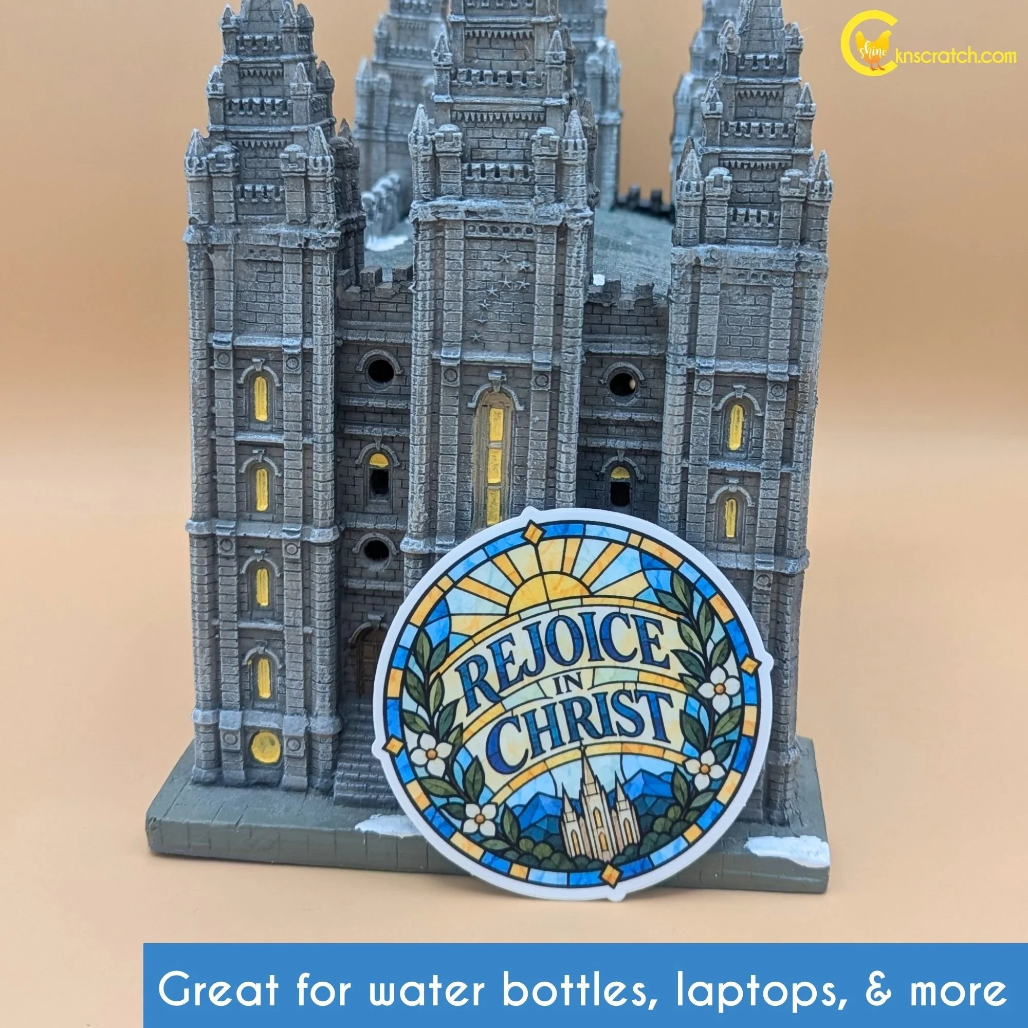 water bottle sticker rejoice in Christ latterday saints.jpg
