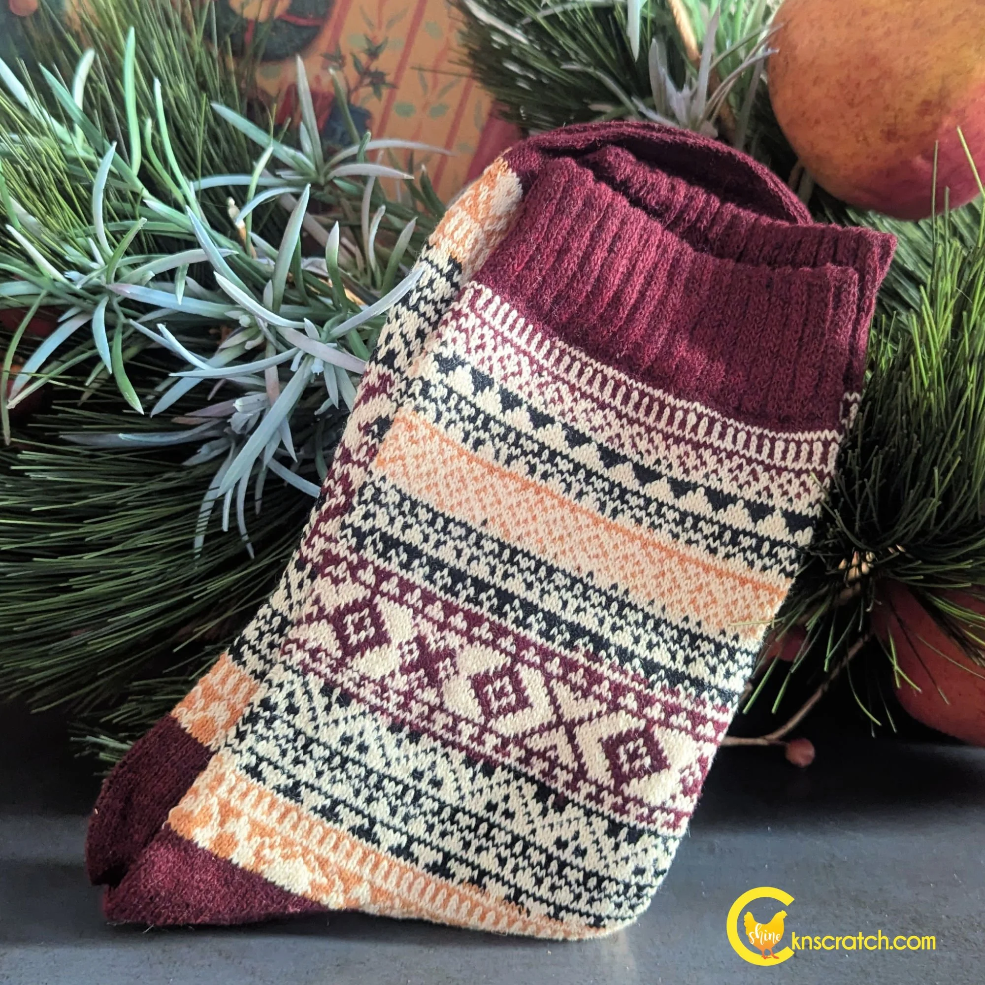 cozy cabin red ministering sock.jpg