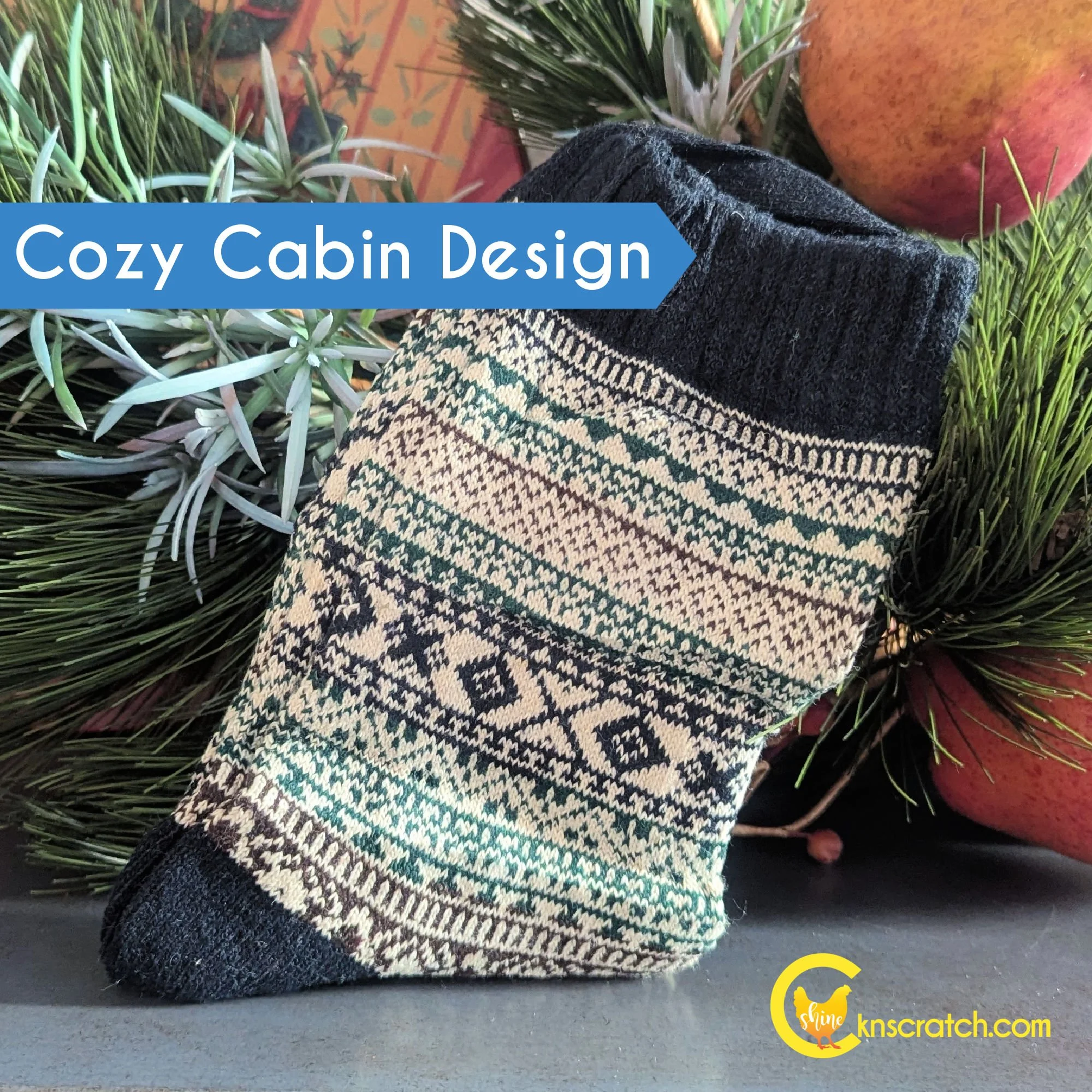cozy cabin design sock.jpg