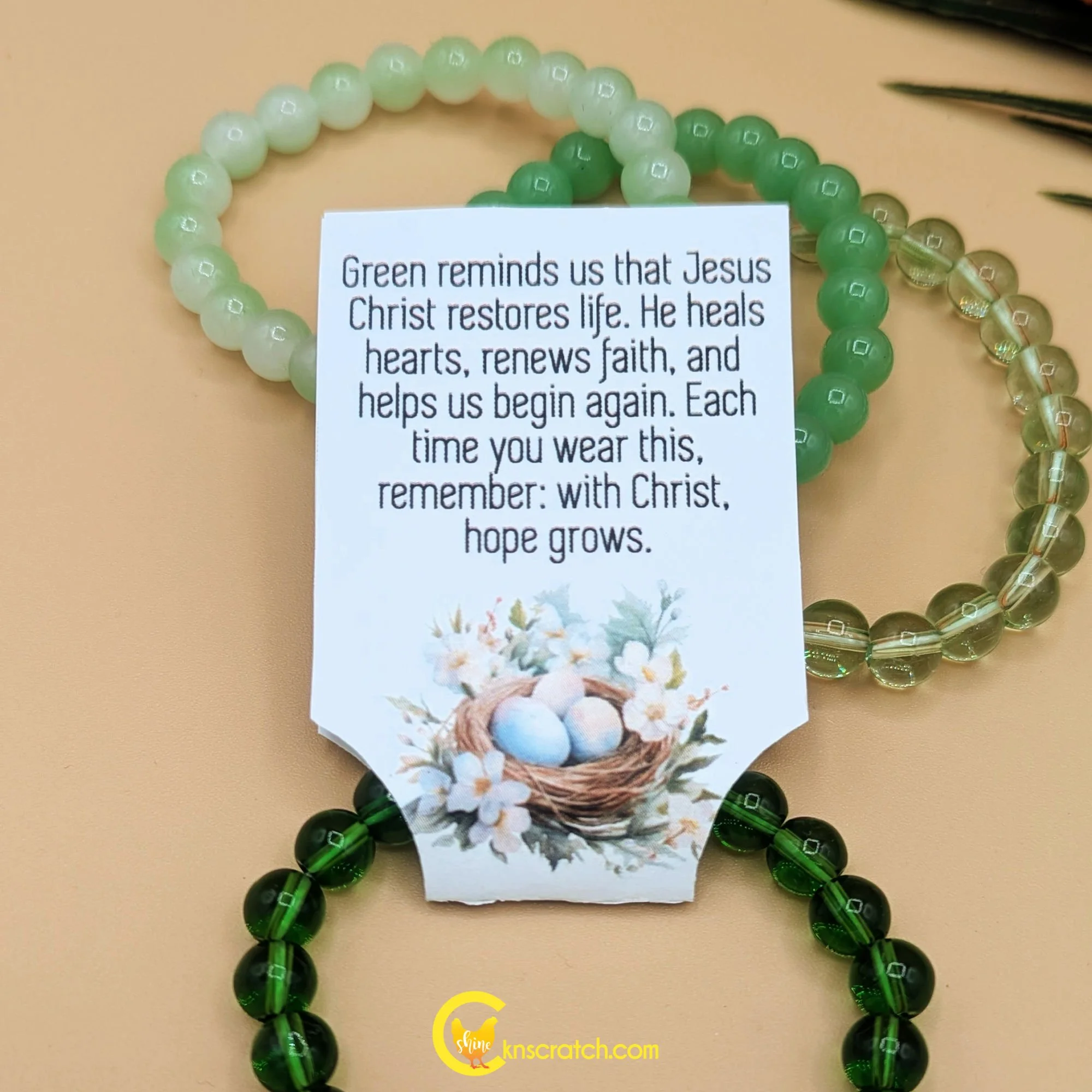 green bracelets for Easter gifts back explanation hope grows.jpg