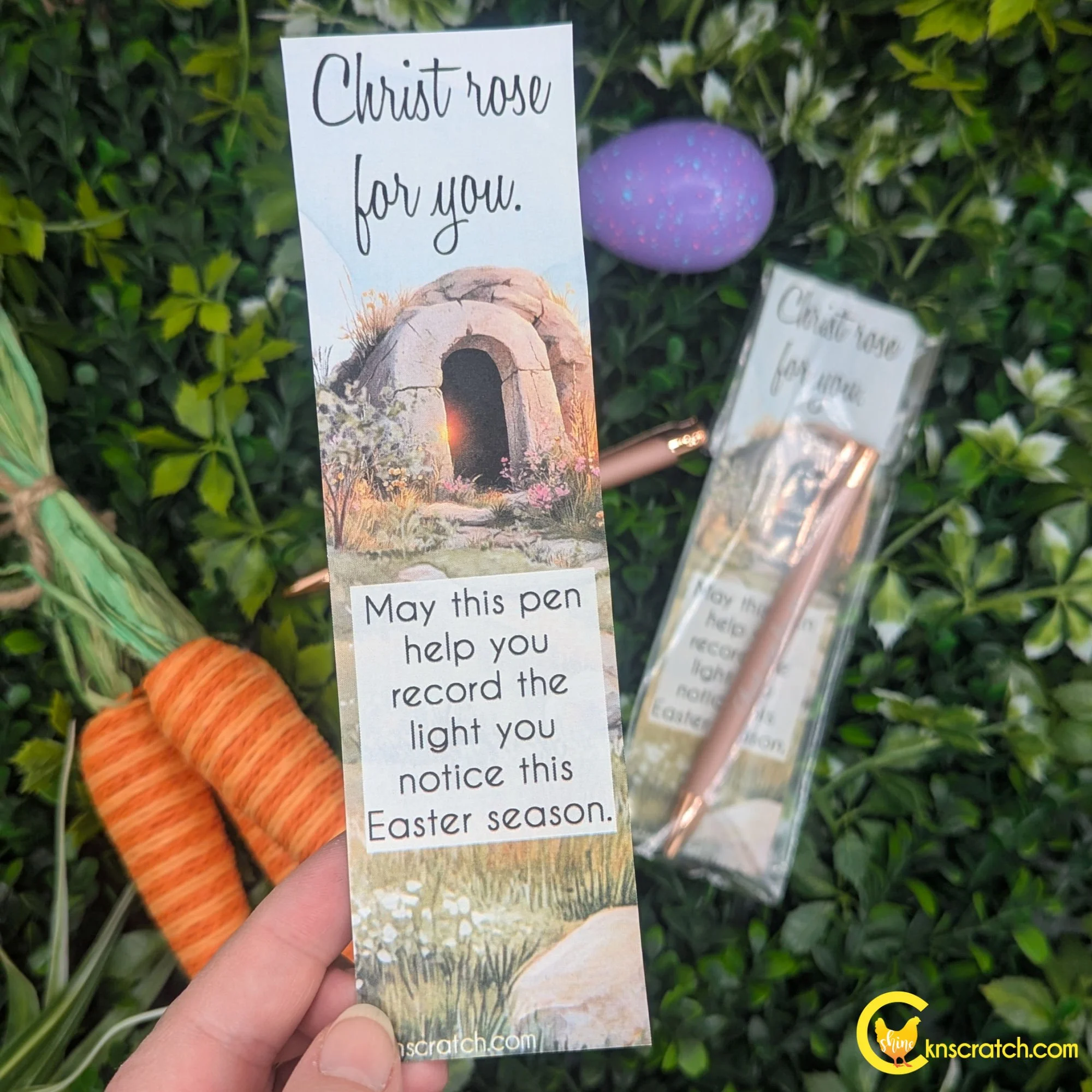 Christ rose for you gifting bookmark for rose gold pen set Easter.jpg