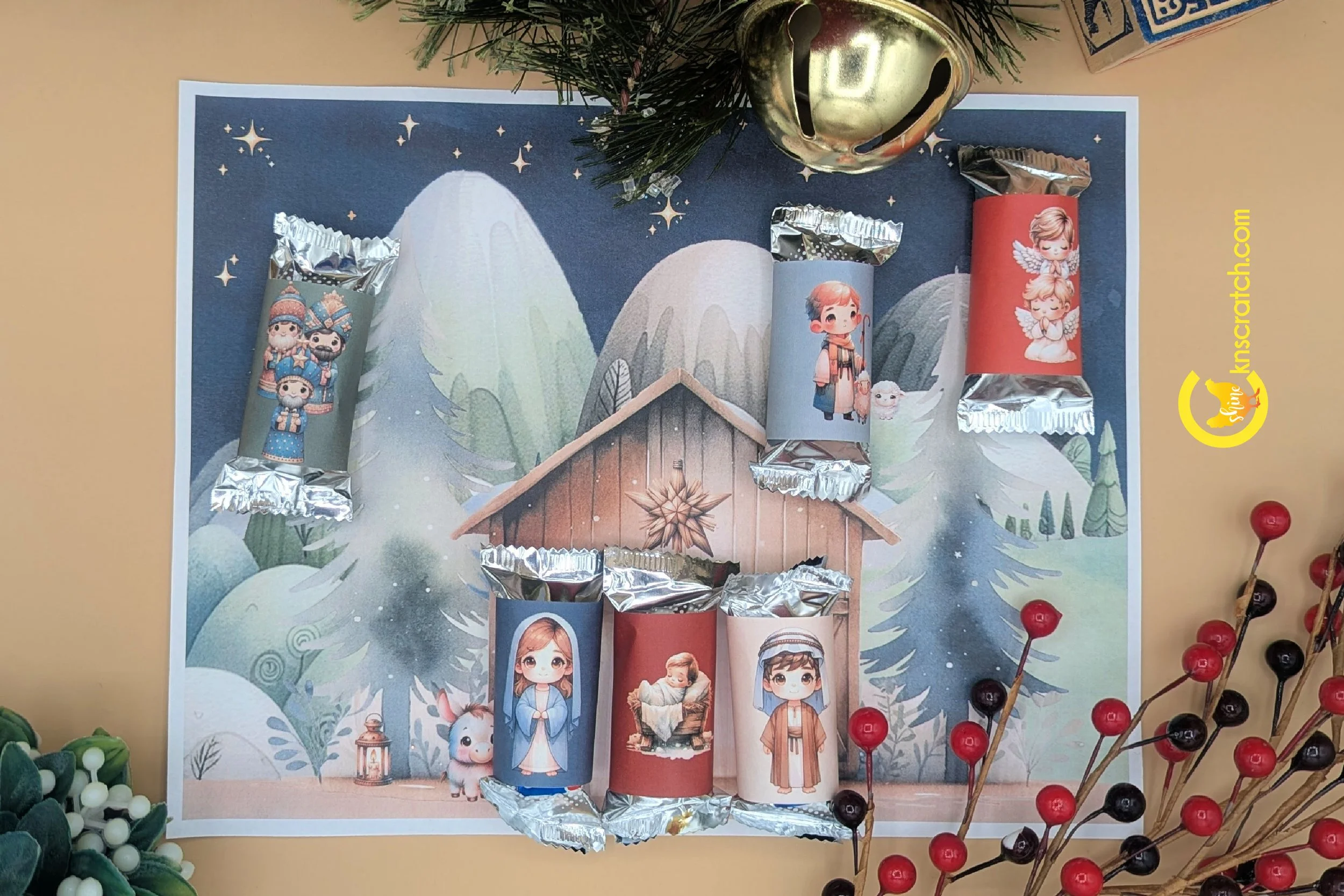 nativity Christmas scene fun size candy bars Christmas gift ministering.jpg