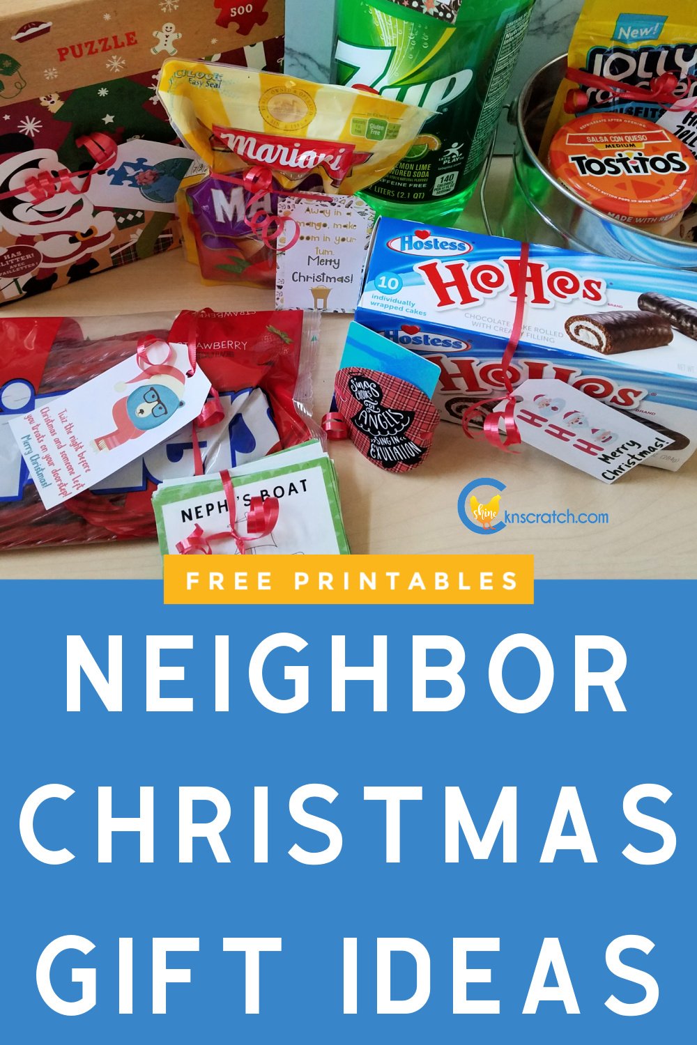 Easy Neighbor Christmas Gifts with Free Printable Tags