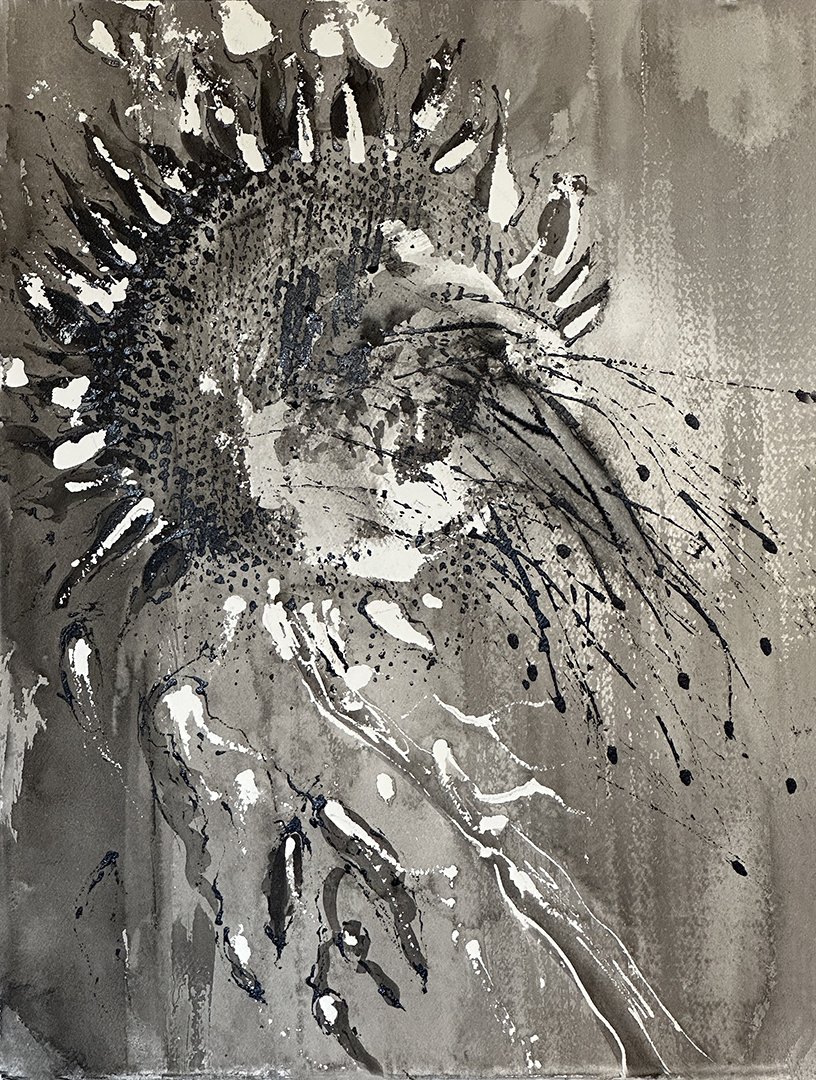 Still Series 2, 9, 2023 Acrylic on Fabriano watercolour paper, 15 x 11 inches
