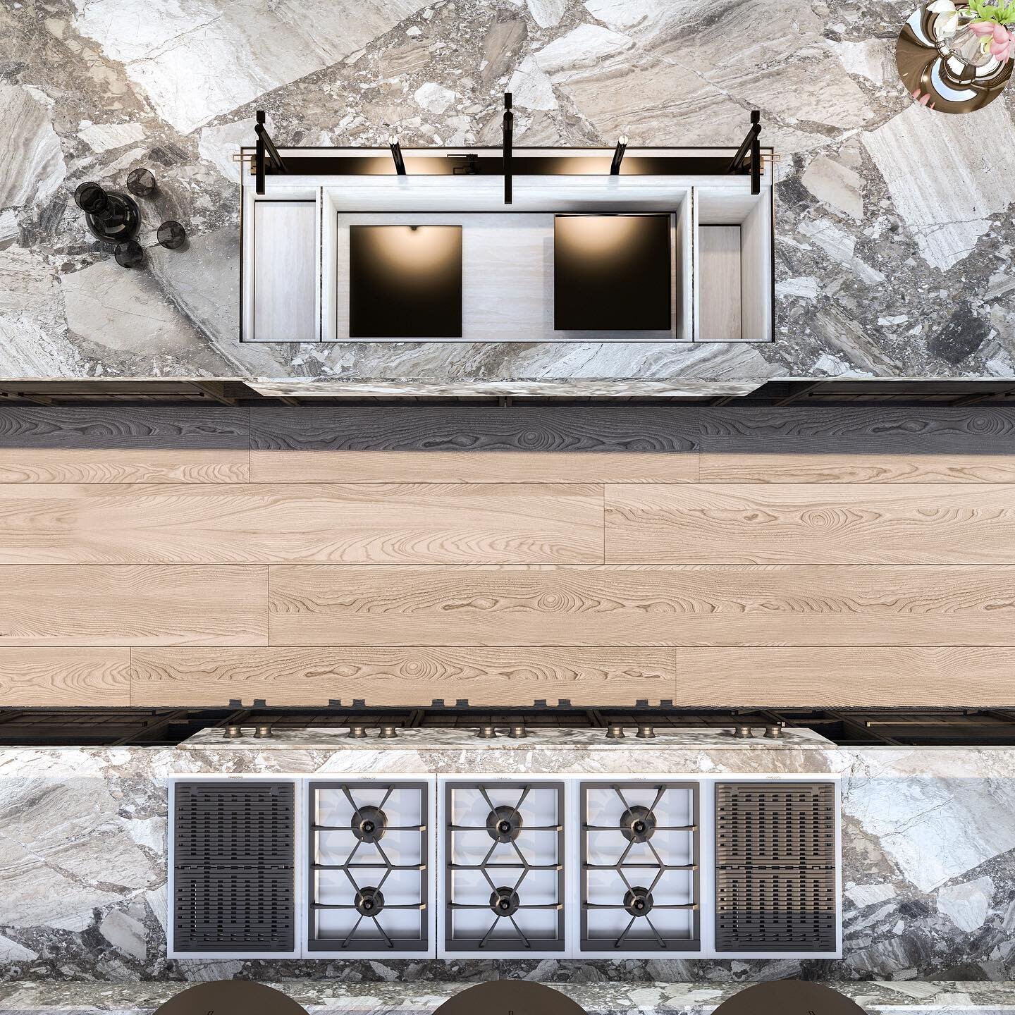 P1 - a bespoke kitchen somewhere in Hawai&rsquo;i 🏝 Custom Ivory Travertine, Positano Grey Marble and bronze metal sink with custom bronze faucet array &amp; accessories

&hellip;more to come&hellip;

#designbyjdm