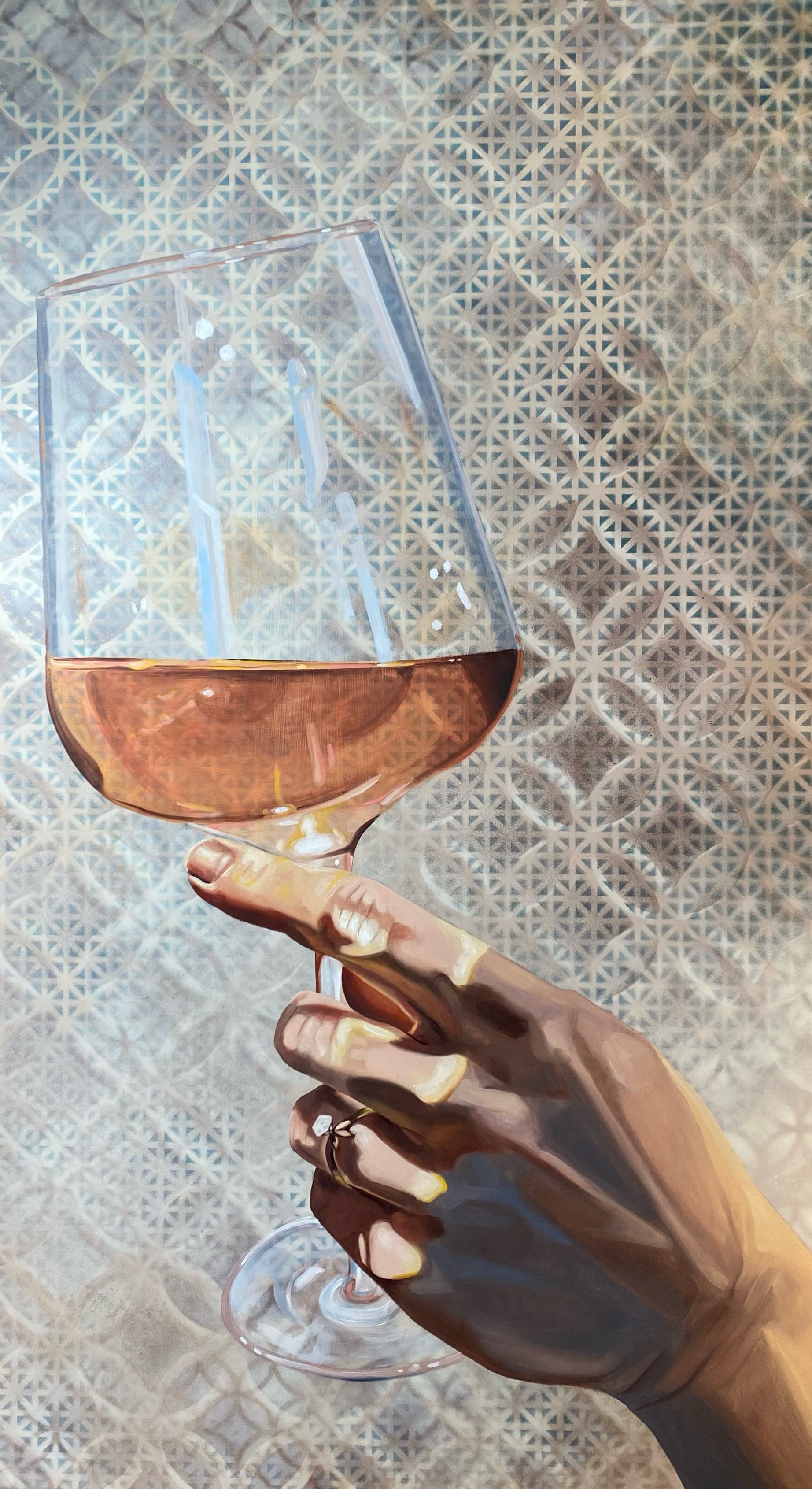 Rose, 42 X 20" Oil on panel, 2022