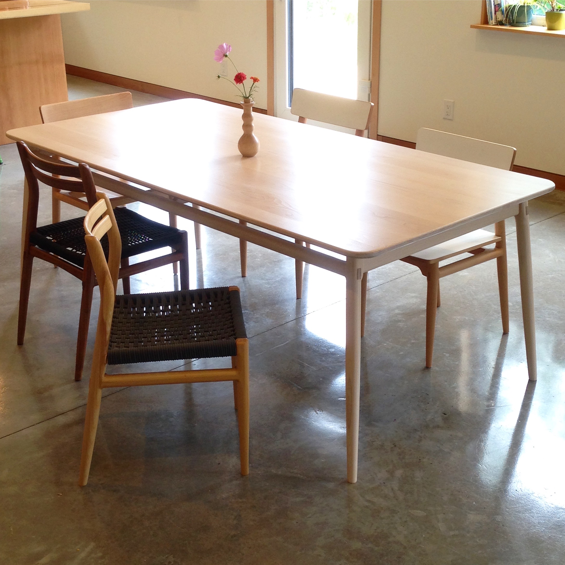Lars Table in Whitewashed Beech (fixed length 80" x 40")