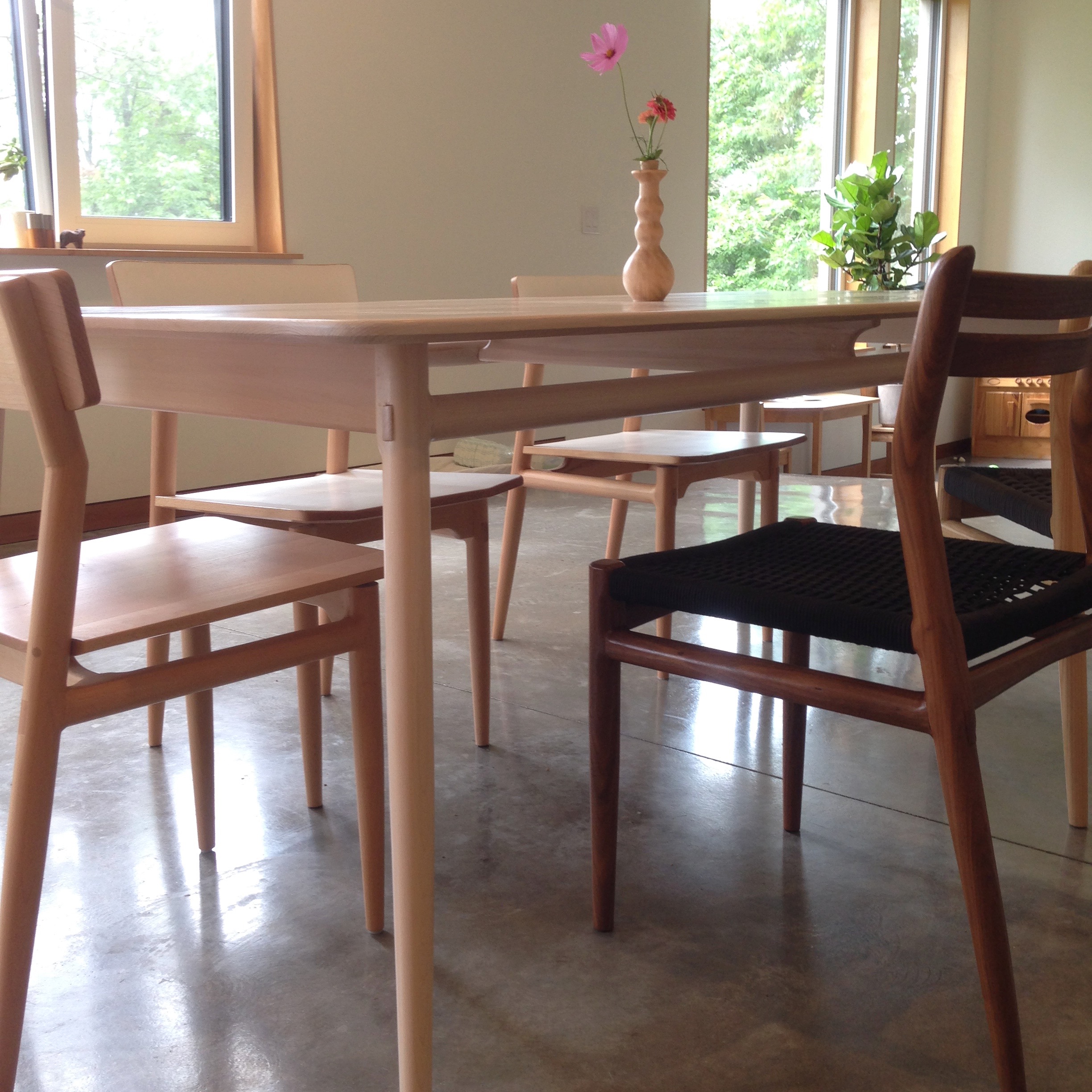 Lars Table in Whitewashed Beech (fixed length 80" x 40")