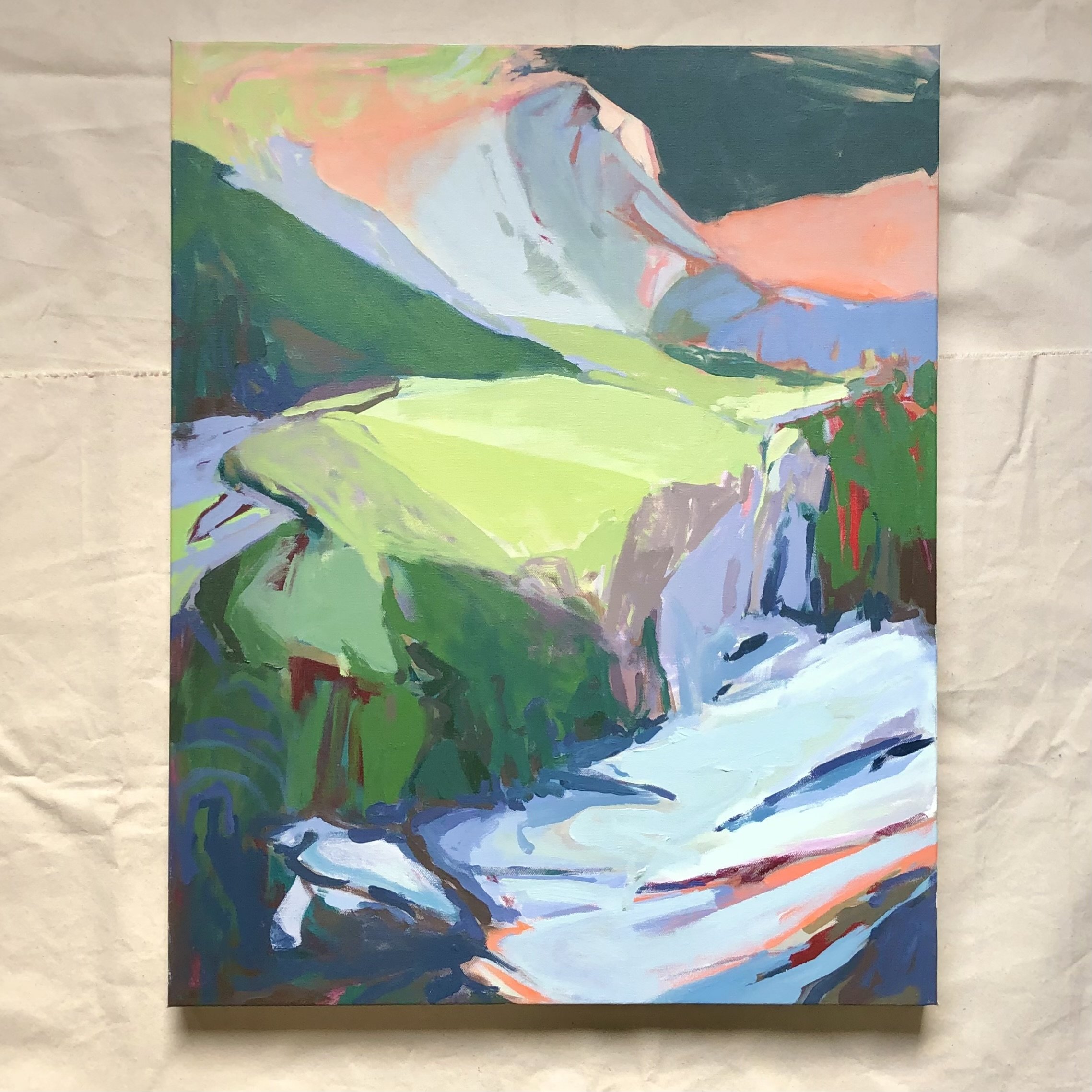 Glacial Wandering, 2023 24x30x1.5” Acrylic on Canvas $395 + Shipping & Handling