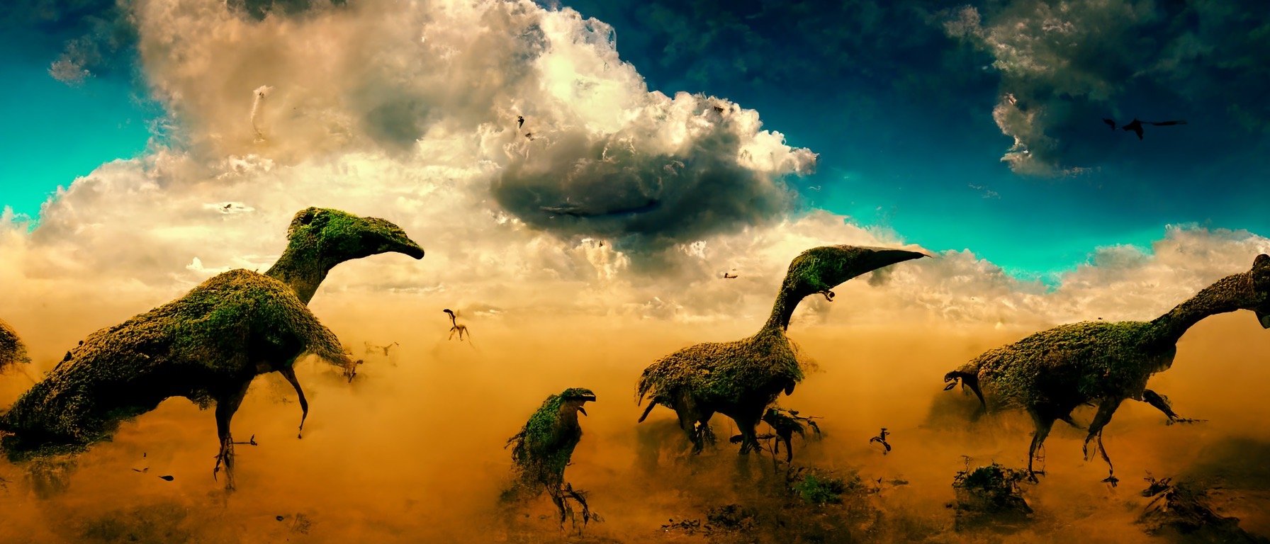 4ece2587-f819-46ba-af9e-02b3e227443d_S3RAPH_dinosaur_footprint_in_mud._Flock_of_birds_in_green_prehistoric_jungle._Epic_sky._Cinematic_compositi.JPG