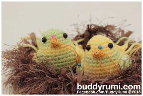 Nesting birds amigurumi crochet