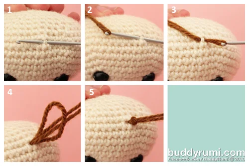 Attaching hair amigurumi tutorial