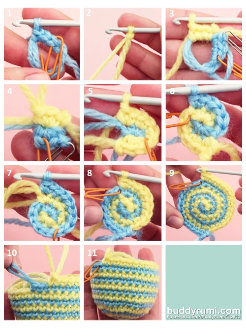 Amigurumi jogless stripes