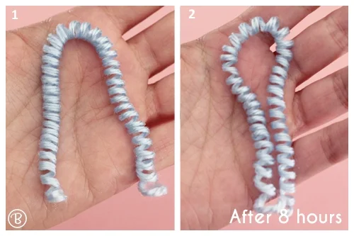 Yarn curly hair with heat
