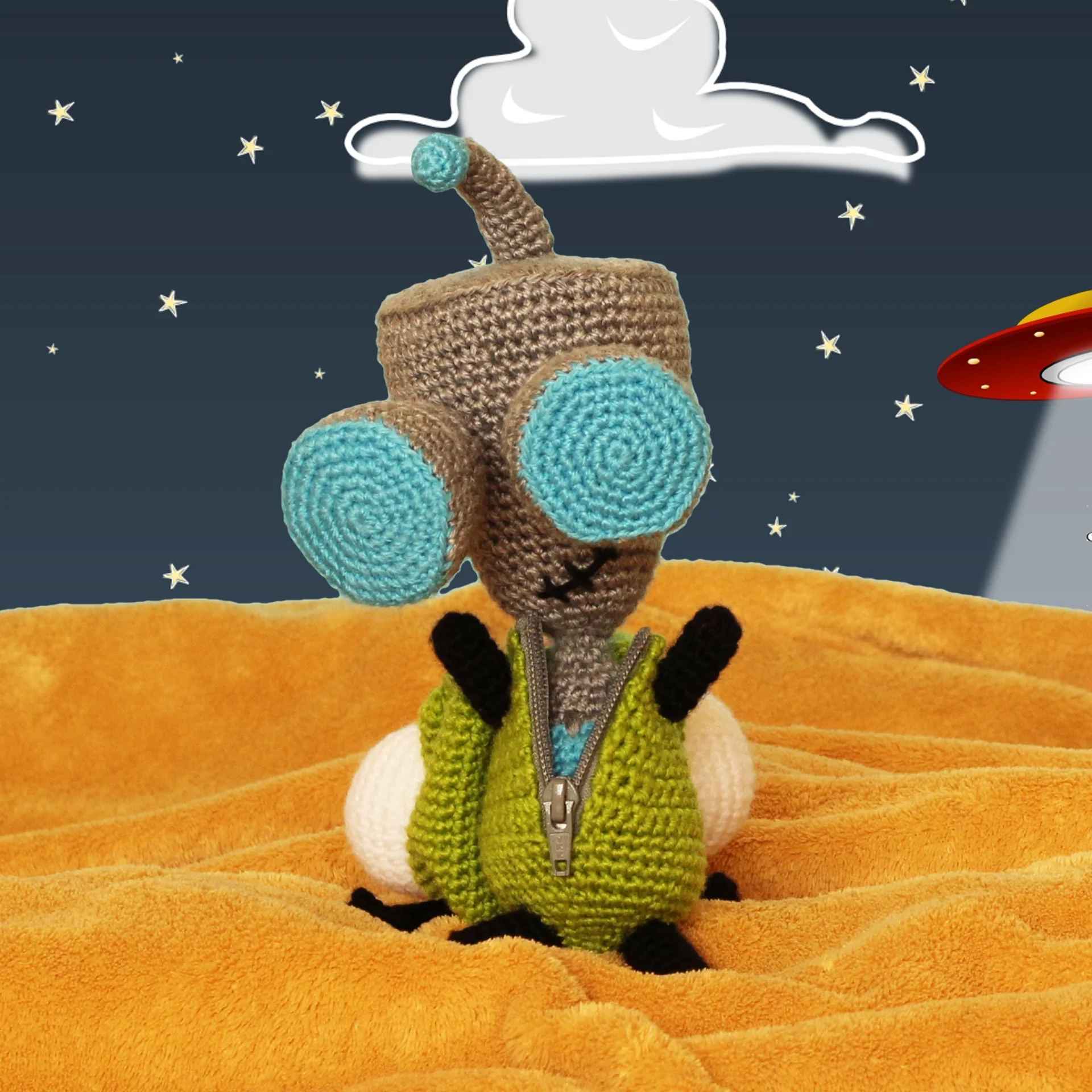 Gir with Hood Down Amigurumi