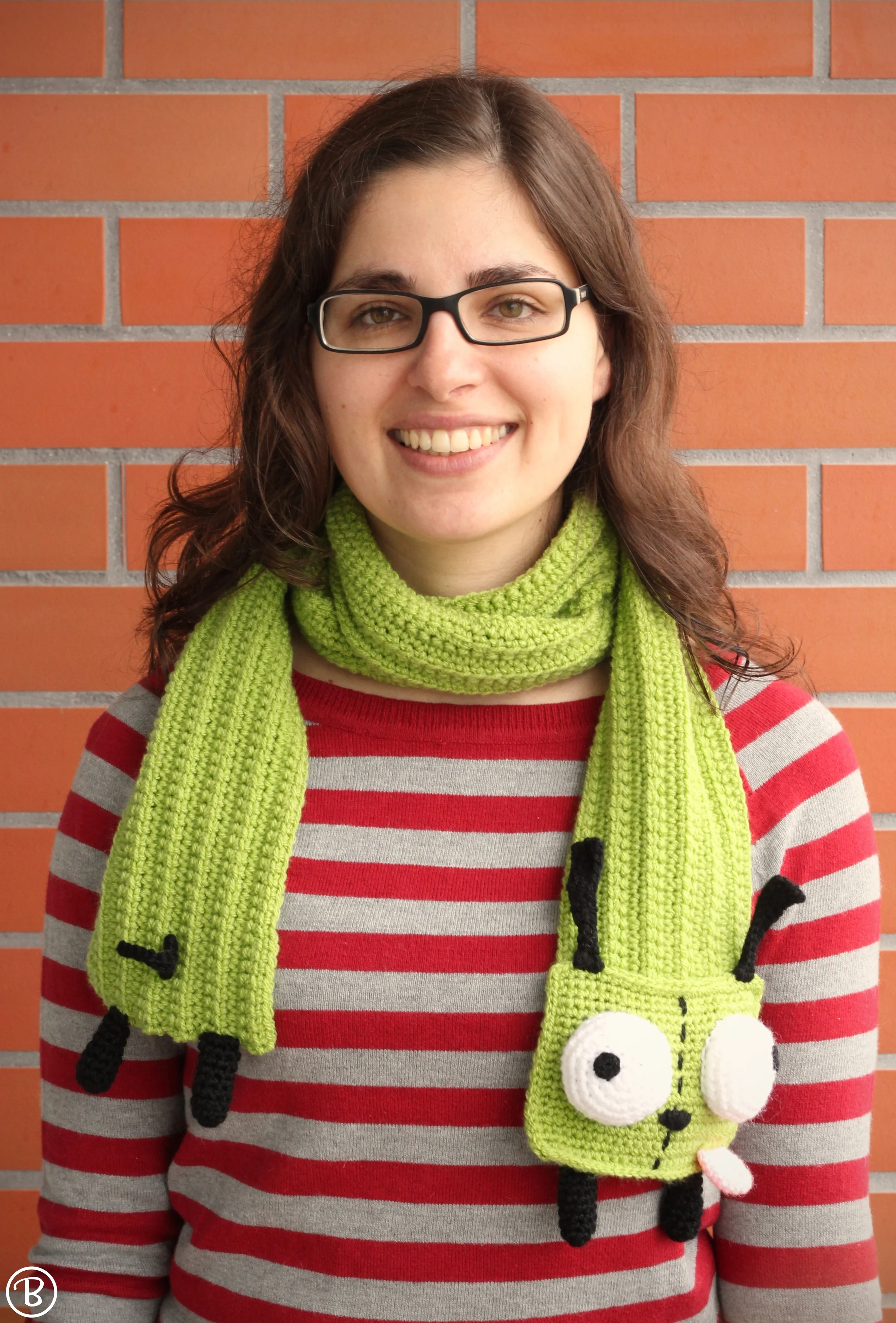 Alien crochet scarf